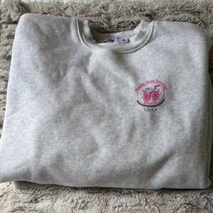 Mayfair Made You Smile sweatshirt in gray and pink size S/M